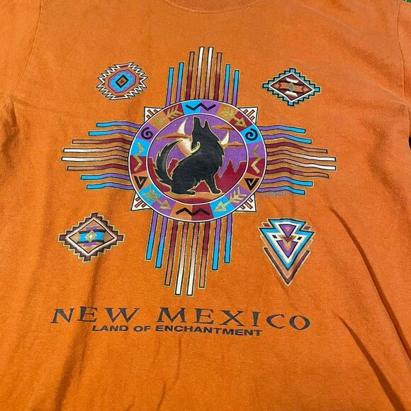 Retro New Mexico Santa Fe Orange Graphic Gildan cotton tee (S) - Picture 2 of 6